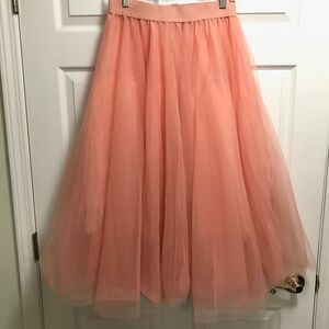 Wanna B Long Peach Tulle Women's Skirt Large